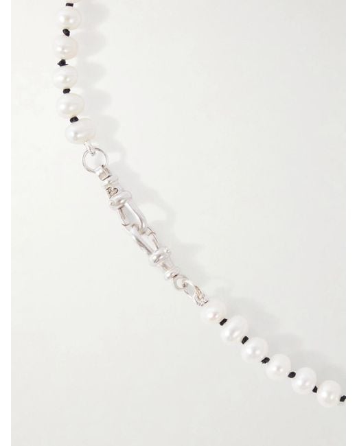 Loren Stewart White Sterling And Pearls Necklace