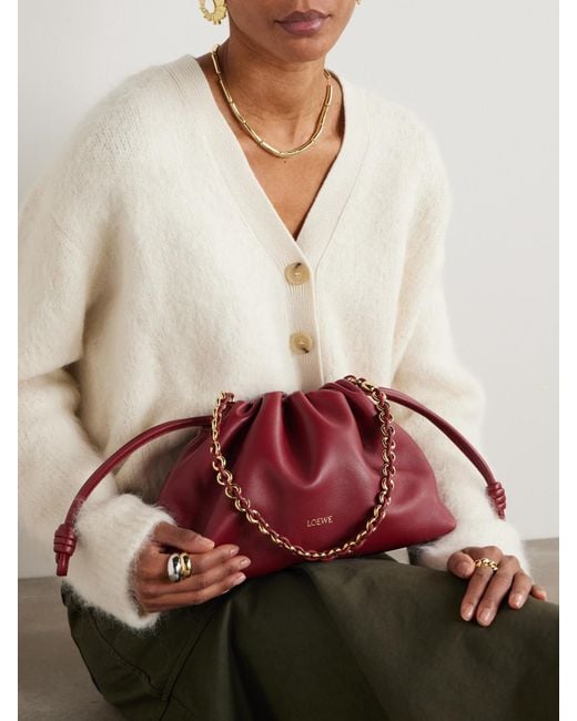 Loewe Red Flamenco Leather Clutch