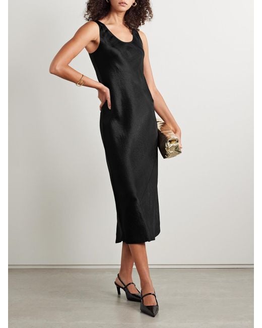 Max Mara Black Talete Midikleid Aus Glänzendem Jersey