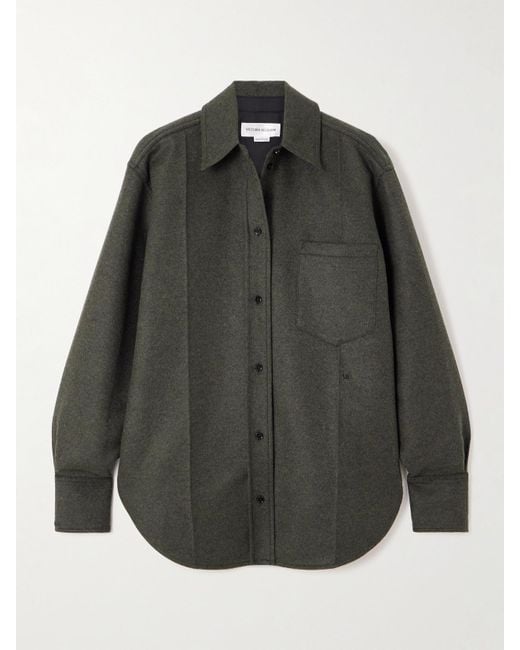 Victoria Beckham Gray Wool Shirt