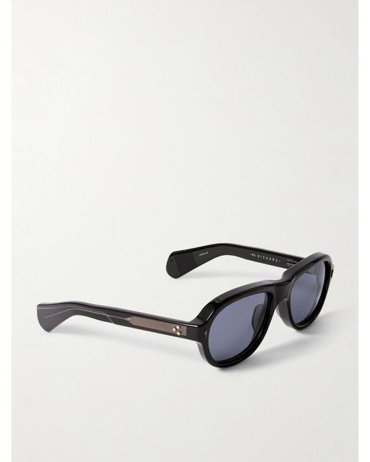 Jacques Marie Mage Black Richard Aviator-Style Acetate Sunglasses