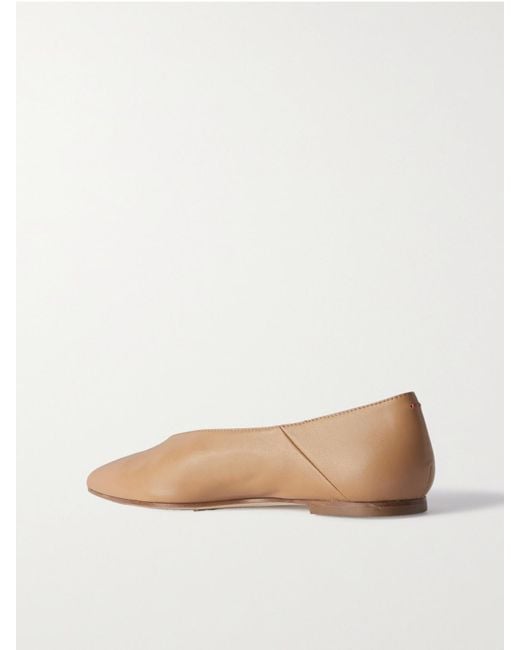 Aeyde Natural Moa Leather Point-Toe Flats