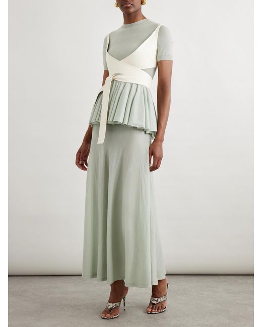 Alaïa Natural Cropped Knotted Leather Wrap Top