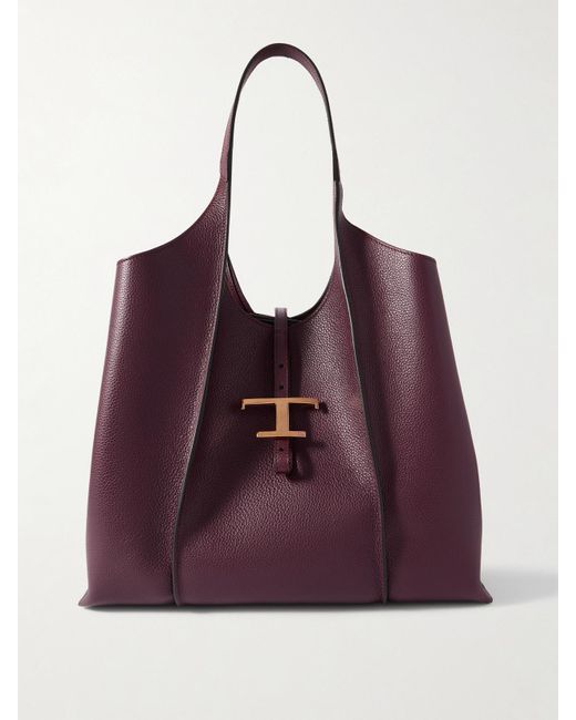 Tod's Purple T Timeless Medium Leather Shoulder Bag