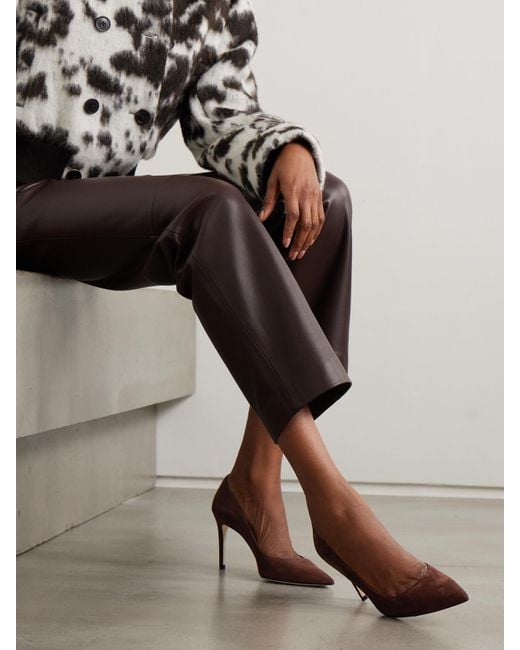 Stuart Weitzman Brown Stuart Power Suede Pumps