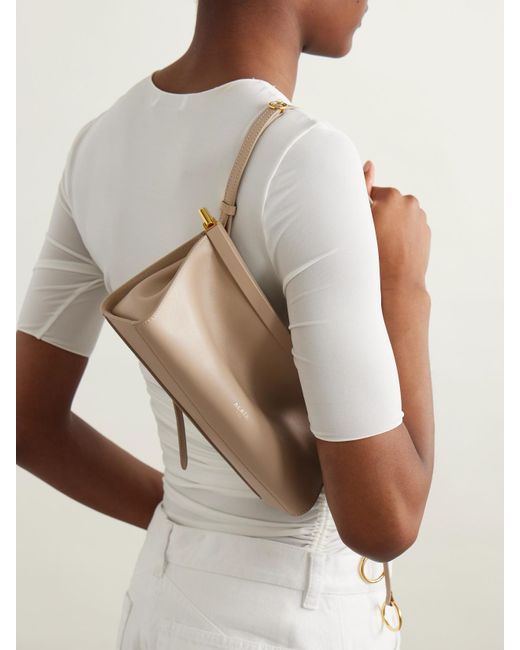 Alaïa Natural Le Click E/W Kleine Schultertasche Aus Leder