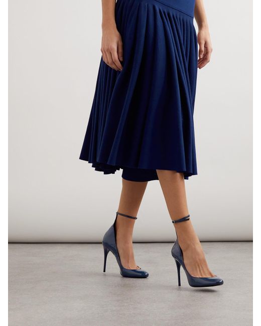 Alaïa Blue 90 Patent-Leather Pumps