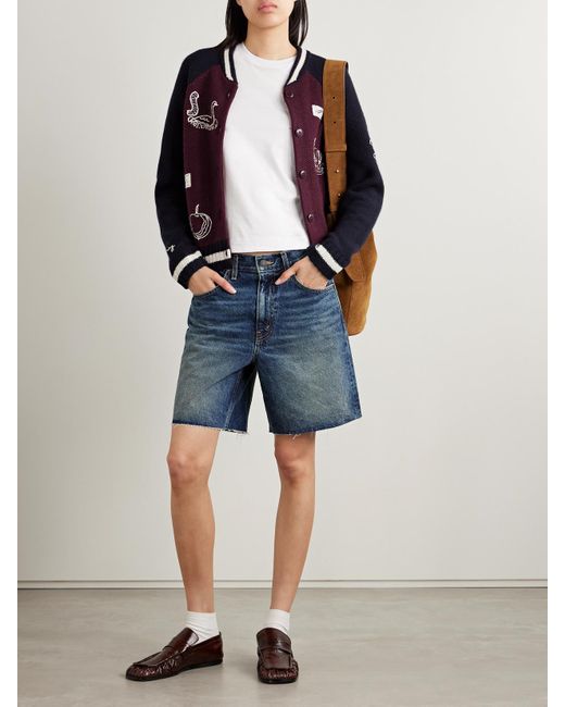 Cardigan En Laine Mérinos À Broderies Et À Appliqués Archer Sea en coloris Blue