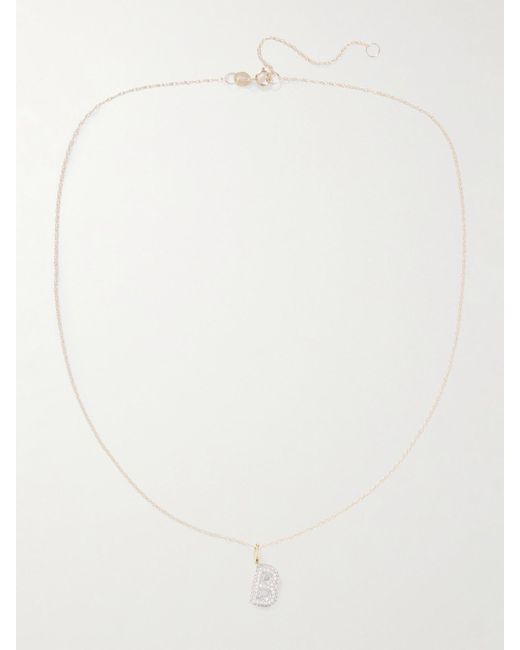 STONE AND STRAND Natural Bold Initial 10-Karat Diamond Necklace