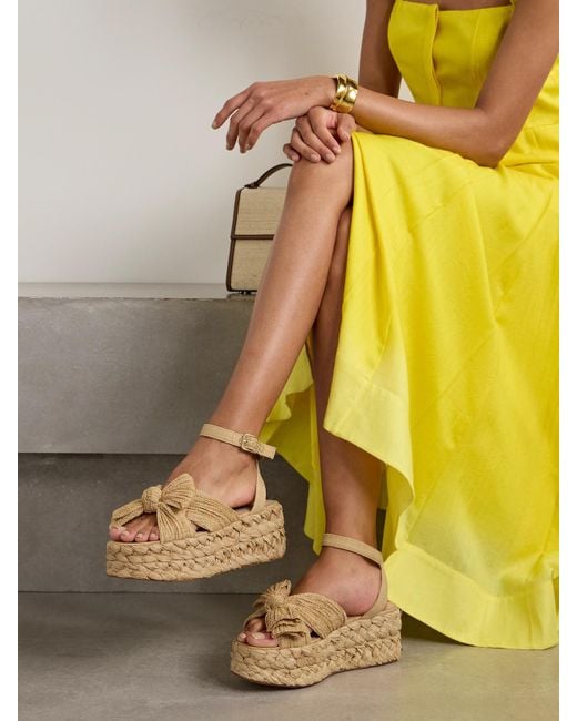 Loeffler Randall Natural Gaby Raffia Platform Sandals