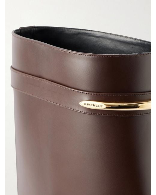 Givenchy Brown Shark Leather Knee Boots