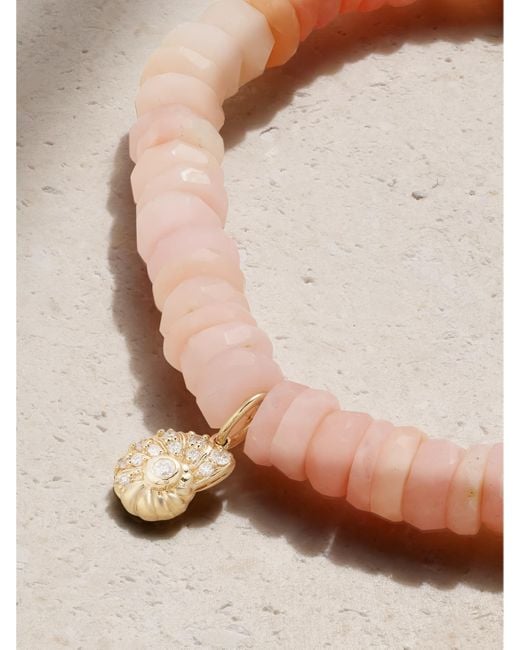 Sydney Evan Natural Small Nautilus Shell 14-Karat, Opal And Diamond Bracelet