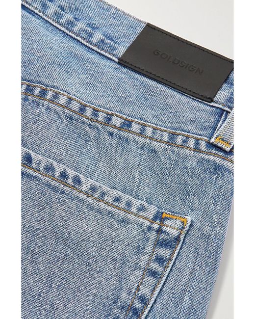 Goldsign Blue The Storey Cropped High-Rise Wide-Leg Jeans