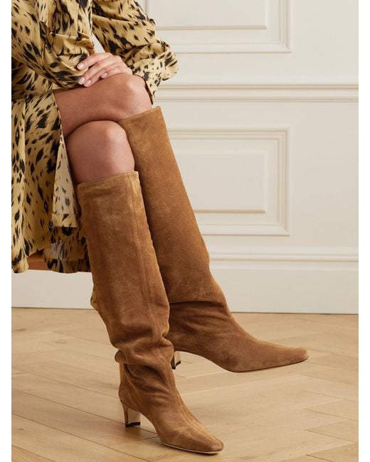 Staud Brown Wally Suede Knee Boots