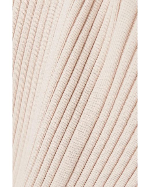 Safiyaa Pink Nouvel Ribbed-Knit Sweater And Tank Set