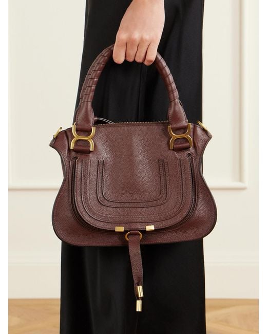 Chloé Brown Marcie Medium Textured-Leather Tote