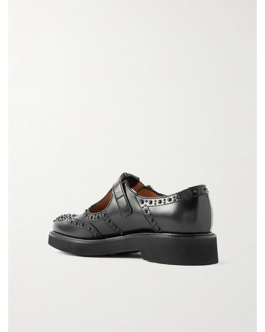 Church's Black Odette Studded Leather Mary Jane Brogues