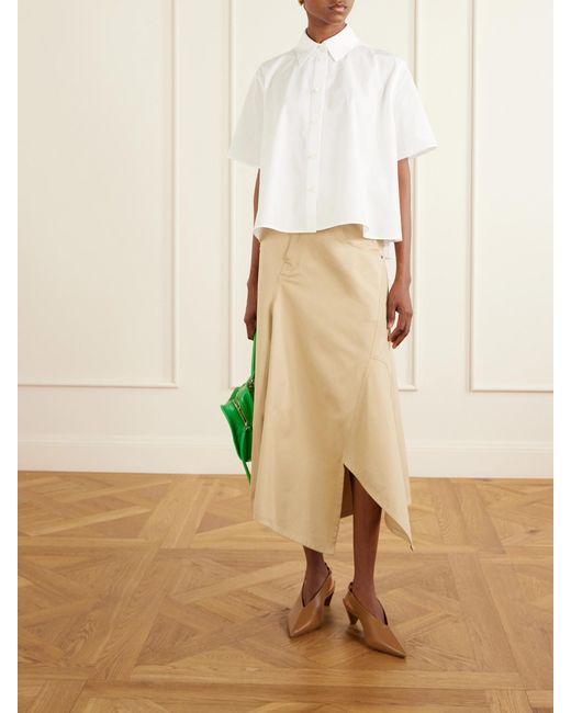 Loewe White Logo-Embroidered Cotton-Poplin Shirt