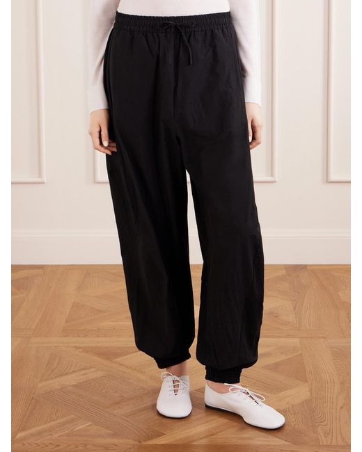 Rohe Black Cotton-Blend Seersucker Balloon Pants