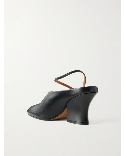 Jil Sander Black Grained-Leather Mules