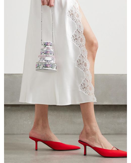 Judith Leiber White Tie The Knot Crystal-Embellished-Tone And Leather Clutch