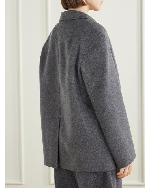 Lisa Yang Gray Double-Faced Wool And Cashmere-Blend Blazer