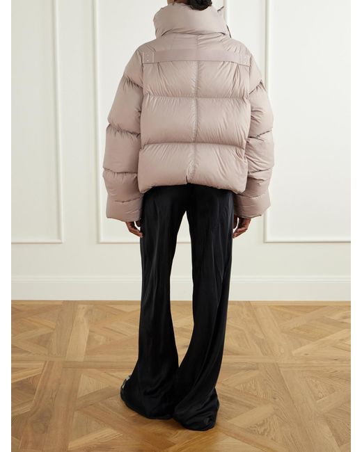 Rick Owens Natural Tower Cropped Shell Down Jacket