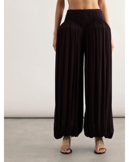 Alaïa Black Pleated Crepe Balloon Pants