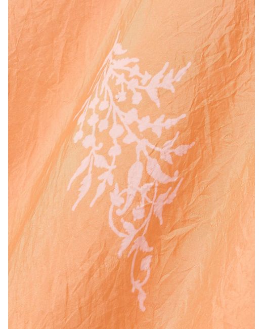 Alix Of Bohemia Orange Lyra Floral-Print Crinkled-Silk Maxi Skirt