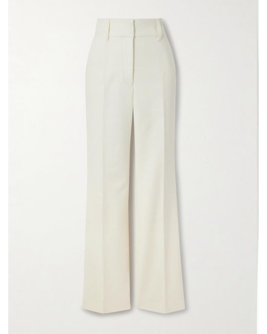 Gabriela Hearst White Cecilia Wool Straight-Leg Pants