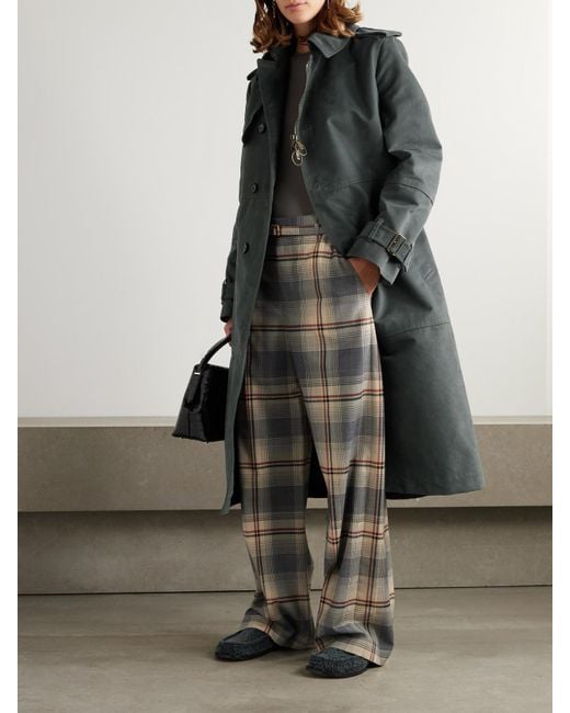 Burberry Gray Belted Double-Breasted Cotton-Blend Twill Trench Coat