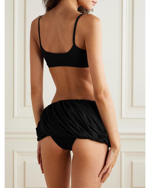 Alaïa Black Twisted Ruched Bikini