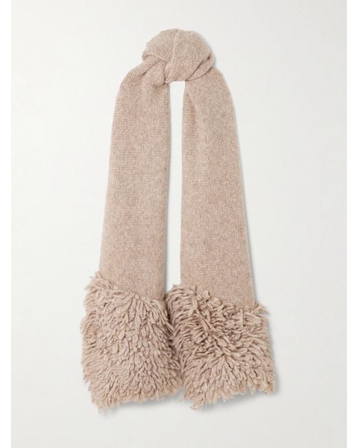 Loewe Natural Fringed Mélange Alpaca-Blend Scarf