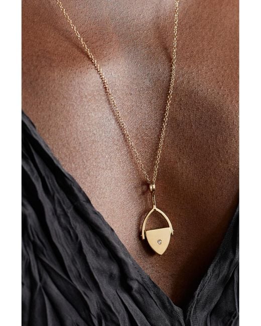 Mateo Natural Flip 14-Karat, Lapis Lazuli And Diamond Necklace