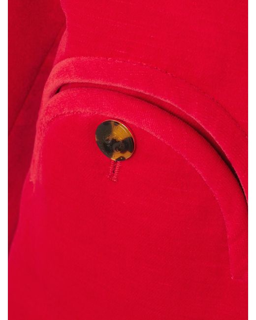 Blazé Milano Red Riviera Cotton And Linen-Blend Velvet Jacket
