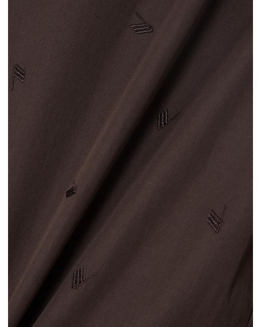 The Attico Brown Embroidered Cotton-Blend Poplin Wide-Leg Pants