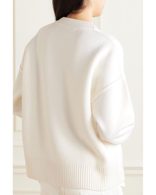 AMI White Adc Intarsia Wool Sweater