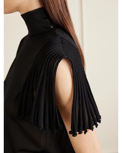 Alaïa Black Cropped Jersey Top