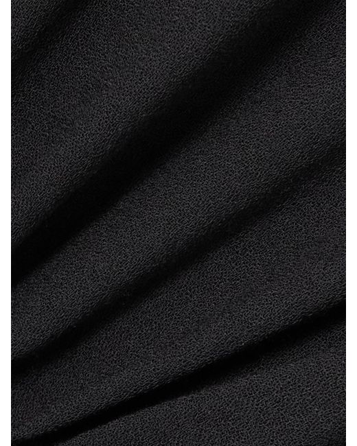 Rick Owens Black Cropped Wool-Crepe Hoodie