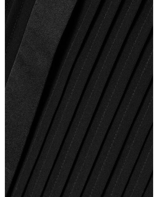 Twp Black Peyton Pintucked Silk-Organza And Satin Blouse