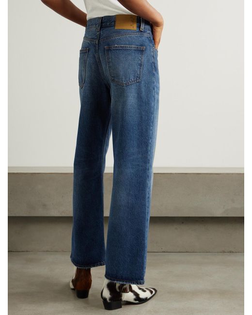 Haikure Blue Korea Distressed High-Rise Wide-Leg Jeans