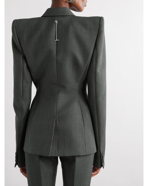 Alexander McQueen Black Doppelreihiger Blazer Aus Einer Woll-Mohairmischung