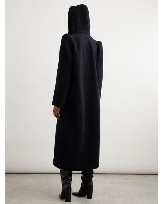 Alaïa Black Hooded Wool Coat