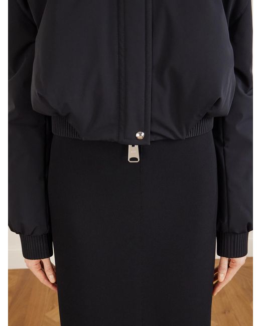 Khaite Black Cordan Cropped Shell Bomber Jacket