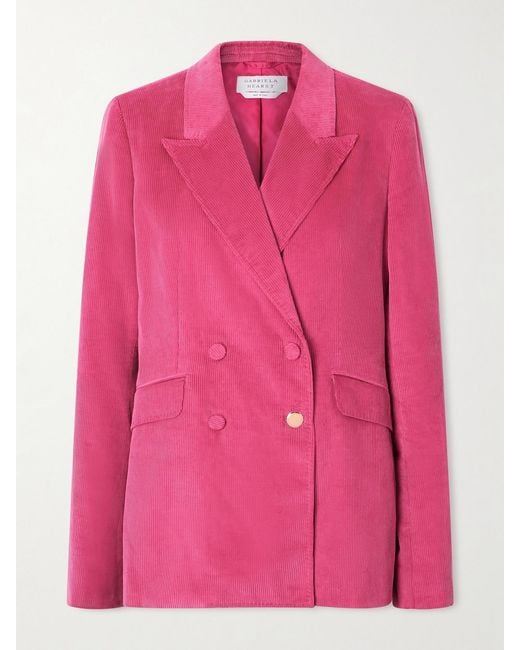 Gabriela Hearst Pink Angela Cotton-Corduroy Blazer