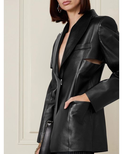 Givenchy Black Cutout Leather Blazer