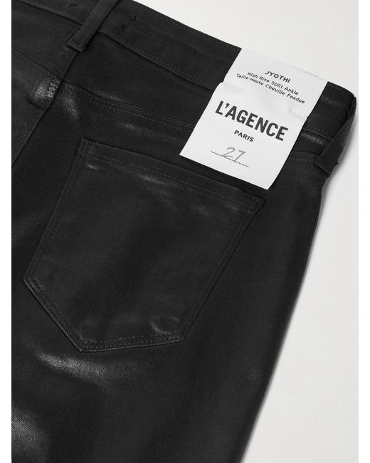 L'Agence Black Jyothi Coated High-Rise Skinny Jeans