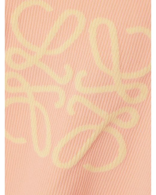 Loewe Pink Paula's Ibiza Cropped Jacquard-Woven Ribbed Stretch-Jersey Halterneck Top
