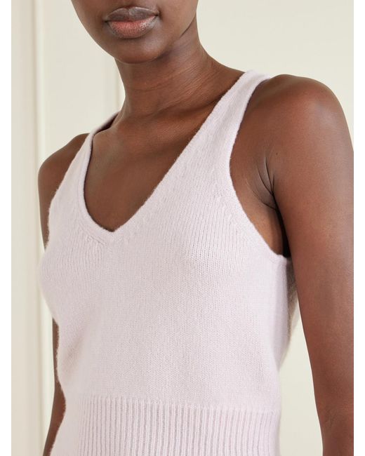 Brandon Maxwell Pink The Reese Silk And Cashmere-Blend Tank