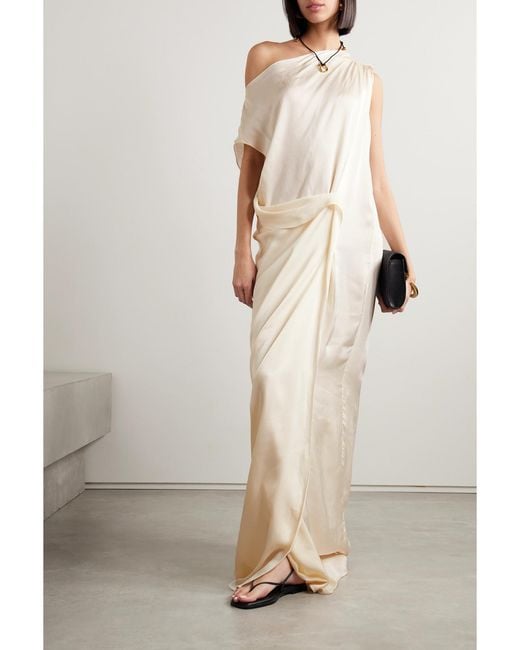 Bondi Born Natural Net Sustain Ardea Draped Seersucker Maxi Dress